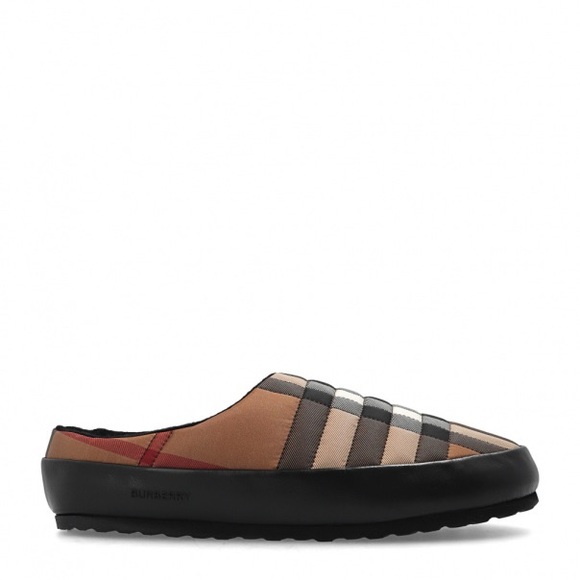 New Authentic BURBERRY SLIPPERS AND CLOGS MEN FABRIC BROWN BIRCH size 41 - Picture 6 of 12